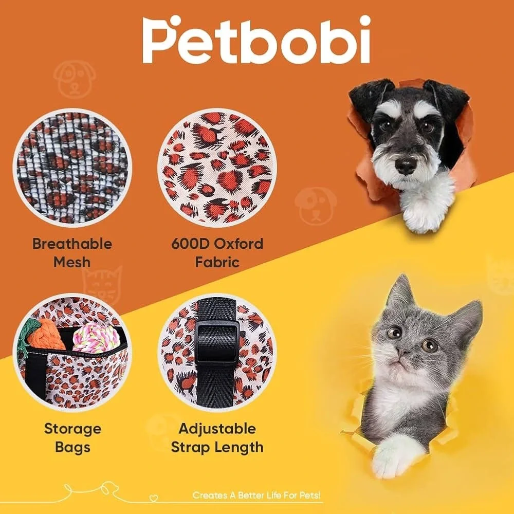 Petbobi Pet Car Booster Seat - Leopard Print